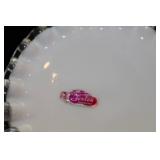 Fenton Silver Crest Milk Glass Bowl & Candlesticks