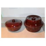 Brown Stoneware Baked Beans Pots