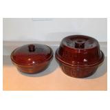 Brown Stoneware Baked Beans Pots
