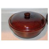 Brown Stoneware Baked Beans Pots