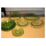 Green Depression Glassware
