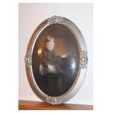 Antique Portrait & Convex Glass Frame