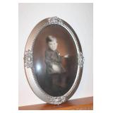 Antique Portrait & Convex Glass Frame