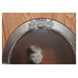 Antique Portrait & Convex Glass Frame