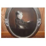Antique Portrait & Convex Glass Frame