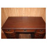 Mahogany Desk & Folding Wooden Chair