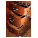 Mahogany Desk & Folding Wooden Chair