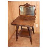 Antique Quarter Sawed Oak Table & Mirror Set