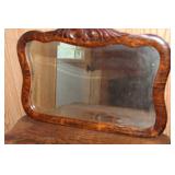 Antique Quarter Sawed Oak Table & Mirror Set