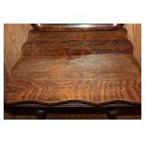 Antique Quarter Sawed Oak Table & Mirror Set