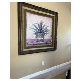 Interior Home DeCor...LARGE Framed Wall Art Aloe Plant in Vase...