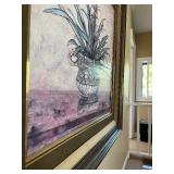 Interior Home DeCor...LARGE Framed Wall Art Aloe Plant in Vase...