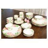 Antique Franciscan Dinnerware Earthenware Desert Rose Dish Set…