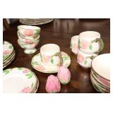 Antique Franciscan Dinnerware Earthenware Desert Rose Dish Set…