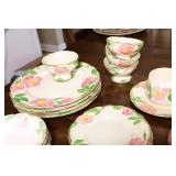 Antique Franciscan Dinnerware Earthenware Desert Rose Dish Set…
