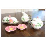 Antique Franciscan Dinnerware Earthenware Desert Rose Accessory Pieces…