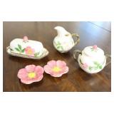 Antique Franciscan Dinnerware Earthenware Desert Rose Accessory Pieces…