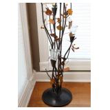 Interior Home Decor…Berry Leaf-Themed Candle Metal Art Tree