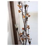 Interior Home Decor…Berry Leaf-Themed Candle Metal Art Tree