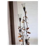 Interior Home Decor…Berry Leaf-Themed Candle Metal Art Tree