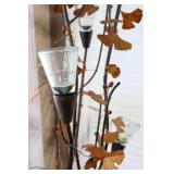 Interior Home Decor…Berry Leaf-Themed Candle Metal Art Tree