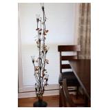 Interior Home Decor…Berry Leaf-Themed Candle Metal Art Tree