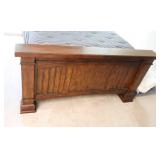 A.R.T. Furniture Solid Wood Bed w/Box Spring Hammered Metal Headboard Side-Scroll