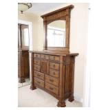 A.R.T. Furniture LARGE Solid Wood Tallboy Chest Two-Piece Dresser/Mirror w/Dovetail Drawers…