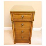 Beautiful RWay Side-Table Nightstand w/Four-Drawers and Tempered Glass Top…