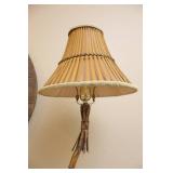 Interior Home DeCor...Metal/Wood Floral Wall Art and Bamboo-Style Slim Table Nightstand Lamp...