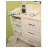 Bathroom DeCor & Accessories...Towel Set, Trash Bin w/Matching Kleenex Box, Pillar Candle...