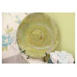 Home DeCor…23-Inch Glass Decorative Plate w/Stand, Ceramic Bowl w/Towels