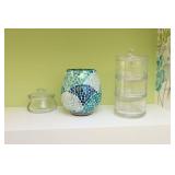 Interior Home DeCor...Glass Apothecary Jars w/Teal Accents Etc