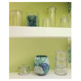 Interior Home DeCor...Glass Apothecary Jars w/Teal Accents Etc