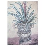 Interior Home DeCor...LARGE Framed Wall Art Aloe Plant in Vase...