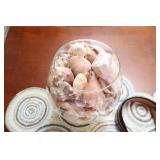 Table Desk DeCor…Pier 1 Beaded Table Runner w/Shelled-Filled Pedestal Fish Pole