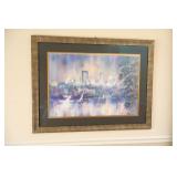 Signed Artwork 896/900 By Artist Lou Roman 1991 ‘City Lights’ w/COA…