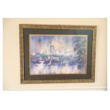 Signed Artwork 896/900 By Artist Lou Roman 1991 ‘City Lights’ w/COA…