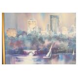 Signed Artwork 896/900 By Artist Lou Roman 1991 ‘City Lights’ w/COA…