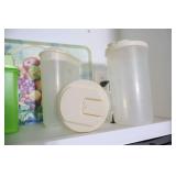 Tupperware Pickle Storage Bins, Cutting Board Etc