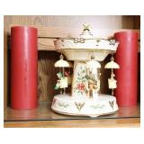 Lenox Holiday Carnival Swing Centerpiece Music Box Carousel Santa Bear Reindeer W/Box…