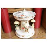 Lenox Holiday Carnival Swing Centerpiece Music Box Carousel Santa Bear Reindeer W/Box…