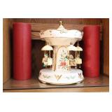Lenox Holiday Carnival Swing Centerpiece Music Box Carousel Santa Bear Reindeer W/Box…