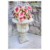 Lawn Garden & Patio DeCor…Heavy Concrete Urn-Style Planter w/Foliage…