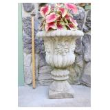 Lawn Garden & Patio DeCor…Heavy Concrete Urn-Style Planter w/Foliage…