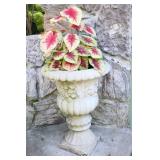 Lawn Garden & Patio DeCor…Heavy Concrete Urn-Style Planter w/Foliage…