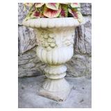 Lawn Garden & Patio DeCor…Heavy Concrete Urn-Style Planter w/Foliage…
