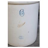 Six 6-Gallon Red Wing Crock w/Small Wing Bale Handles…