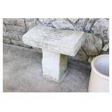 Lawn Garden & Patio DeCor…Heavy Concrete Two-Piece Memorial Bench…