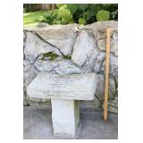 Lawn Garden & Patio DeCor…Heavy Concrete Two-Piece Memorial Bench…